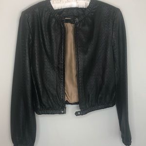 Leather Kenneth Cole NY cut-out design jacket